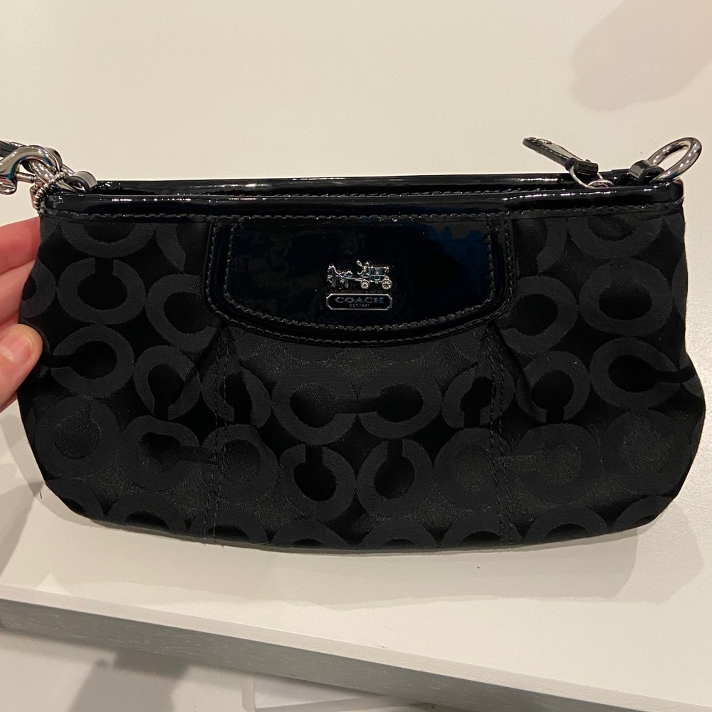 Classic black Coach wristlet